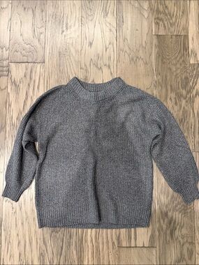 American Eagle Outfitters Charcoal Gray Ribbed Crew Sweater
